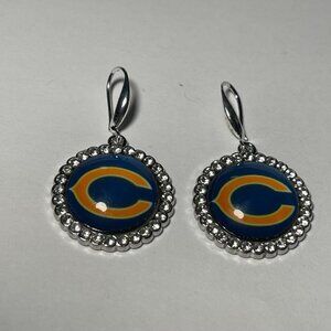 Chicago Bears NFL Fashion Dangle Rhinestone Earrings NEW